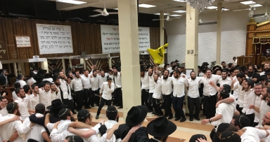 ריקודי 'חאדאראם' בבית משיח 770